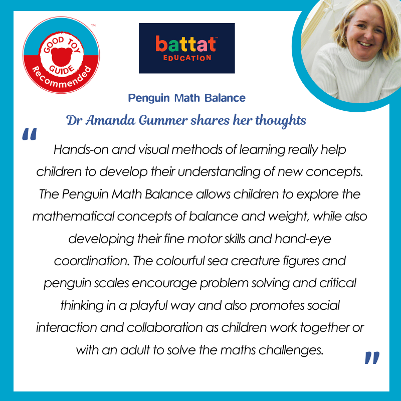 Battat Education – Balance Scale for Kids – Math Toys – Kids Math Games –  Counting Toys – 3 Years + – Penguin Math Balance (38 Pcs)